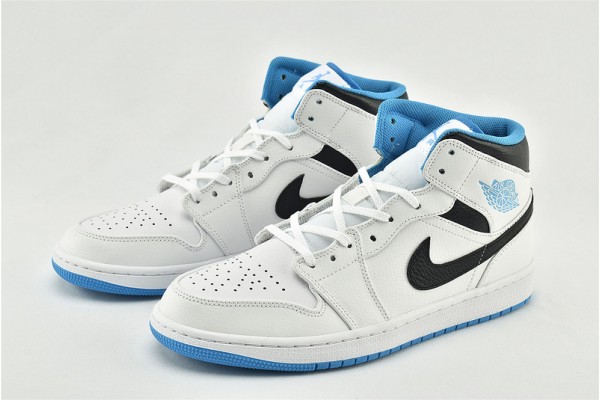Air Jordan 1 Mid White Laser Blue 554724 141 Womens And Mens Shoes